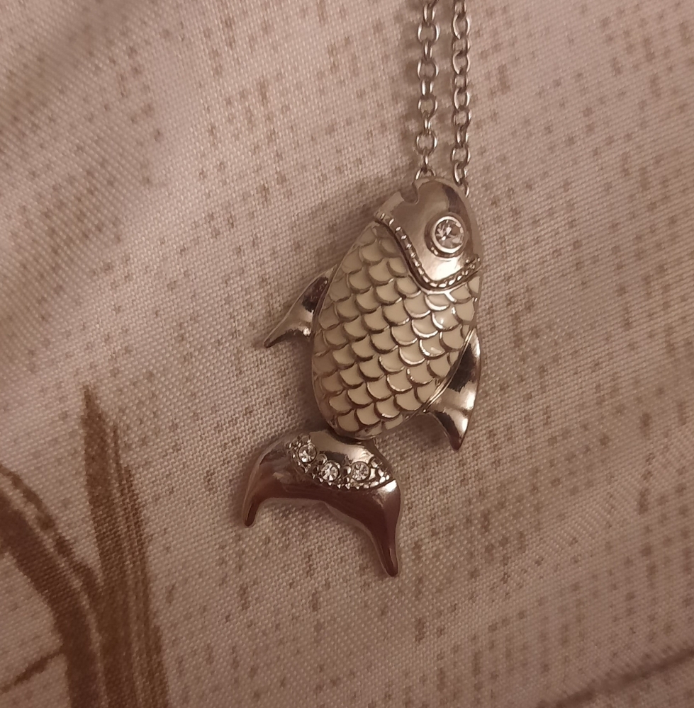 Lia Sophia Silver Fish Pendant Necklace